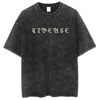 Mens Cotton Wash Solid T-Shirts Oversized Unisex Short Sleeve Streetwear Rap Hip Hop Basic Tee Tops