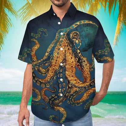 Men's Hawaiian Print Lapel Shirt 2304106415