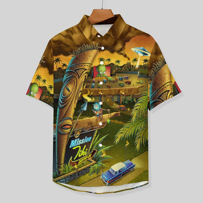 Men's Abstract Print Short Sleeve Shirt  2305106439