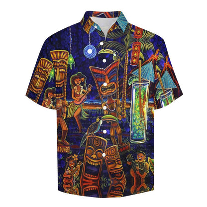 Tiki Chest Pocket Short Sleeve Hawaiian Shirt 2306100694