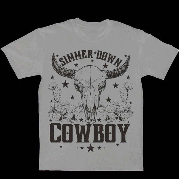Cowboy Men's Casual Printed T-Shirt