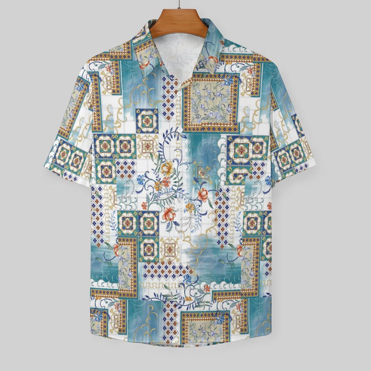 Men's Hawaiian Print Resort Shirt 2304102444