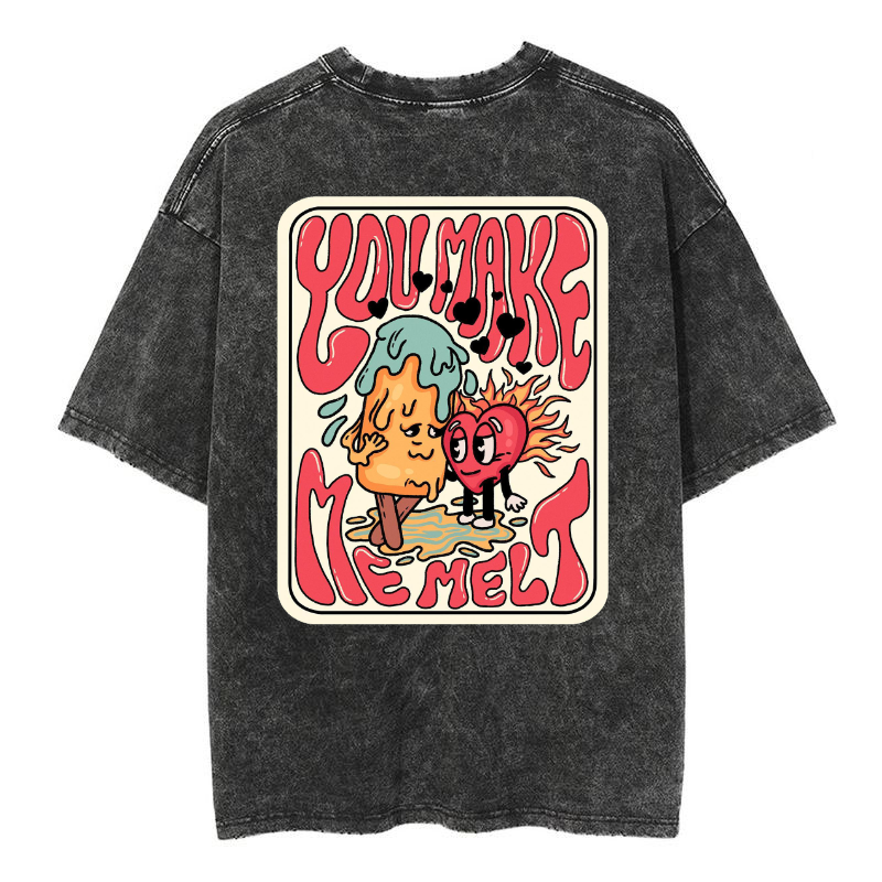 Mens Cotton Wash Solid T-Shirts Oversized Unisex Short Sleeve Streetwear Rap Hip Hop Basic Tee Tops