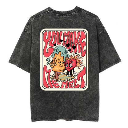 Mens Cotton Wash Solid T-Shirts Oversized Unisex Short Sleeve Streetwear Rap Hip Hop Basic Tee Tops