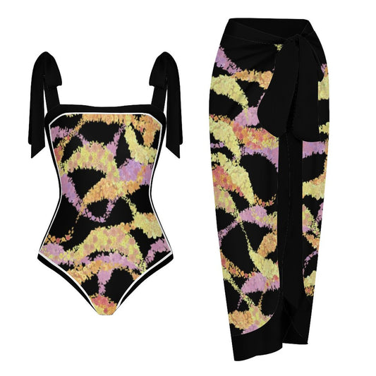 Fashion Printed One Piece Swimsuit And Cover Up 2306100135