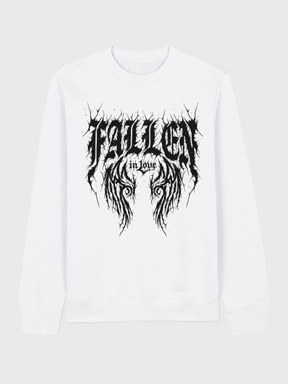 Unisex Round Neck Casual Fallen In Love Printed Long Sleeve Sweatshirt