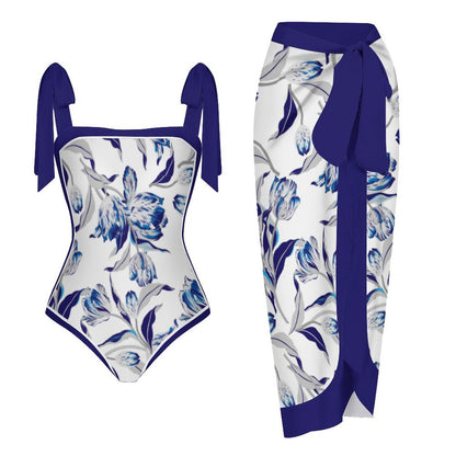 Fashion Printed One Piece Swimsuit And Cover Up 2305104488