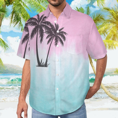 Men's Hawaiian Print Lapel Shirt 2304104201