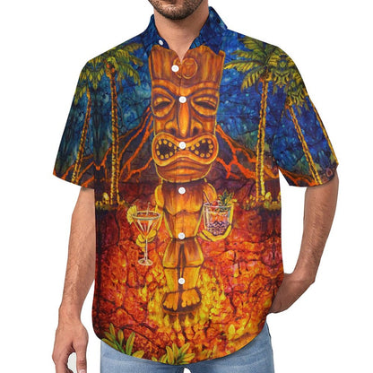 Tiki Chest Pocket Short Sleeve Hawaiian Shirt 2306100696