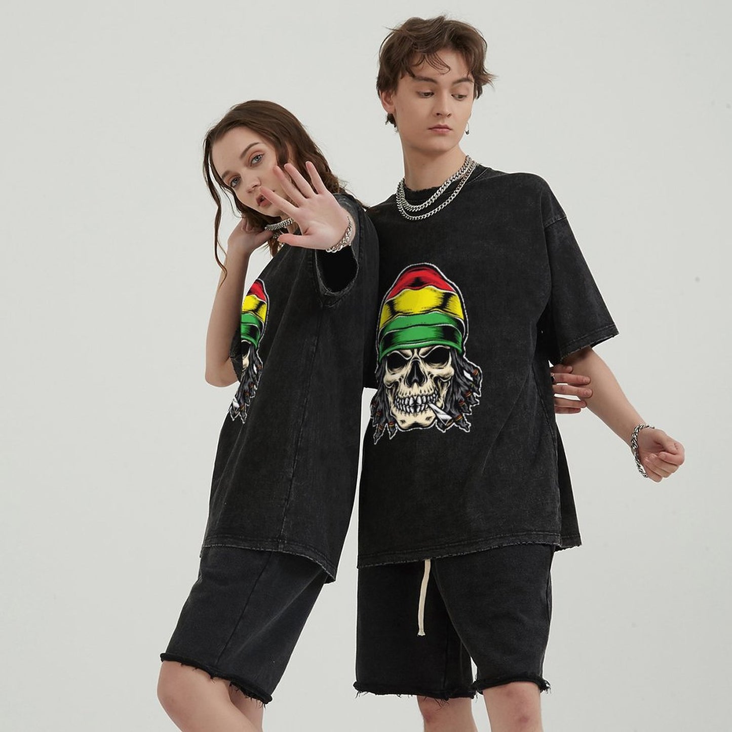 Unisex Vintage Solid Wash T-Shirts 2305104037