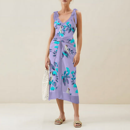 Casual Printed One-Piece Swimsuit And Cover Up 2305102607