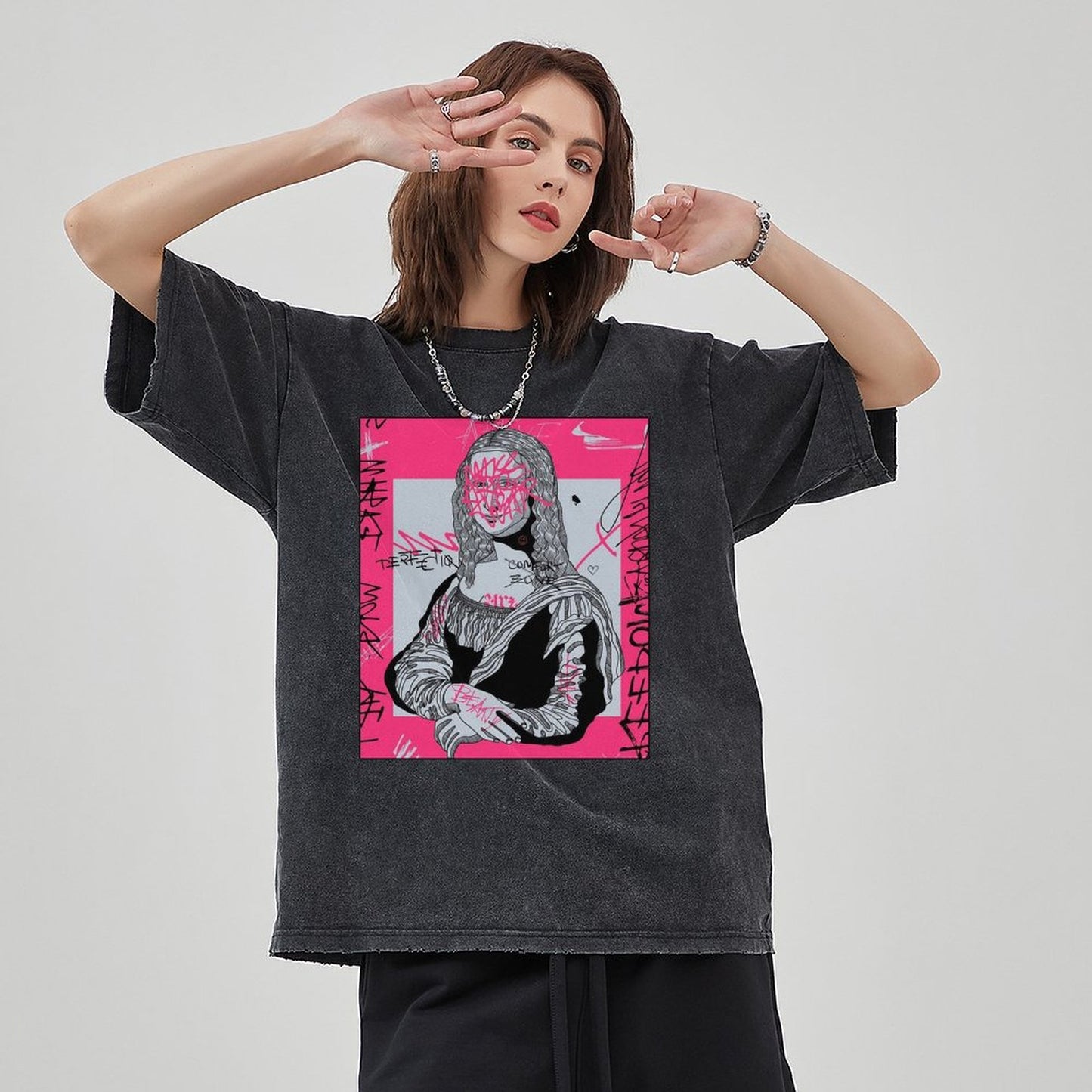 Unisex Vintage Solid Wash T-Shirts 2305103912
