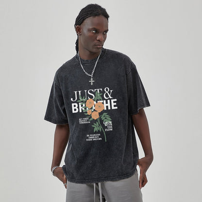 Unisex Vintage Solid Wash T-Shirts 2305102639