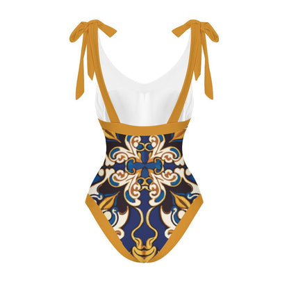 Casual Printed One Piece Swimsuit And Cover Up 2305105402