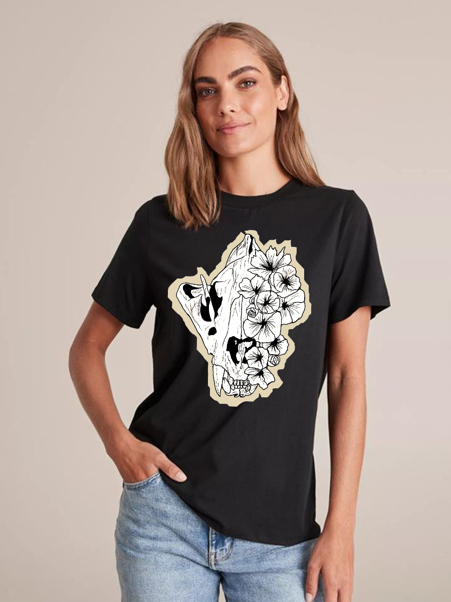 Unisex Round Neck Casual Printed Short Sleeve T-Shirt