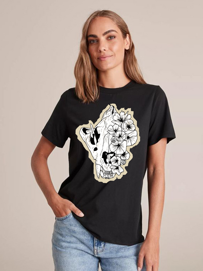 Unisex Round Neck Casual Printed Short Sleeve T-Shirt