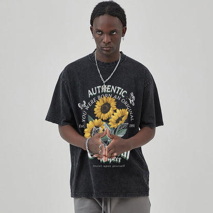 Unisex Vintage Solid Wash T-Shirts 2305101926