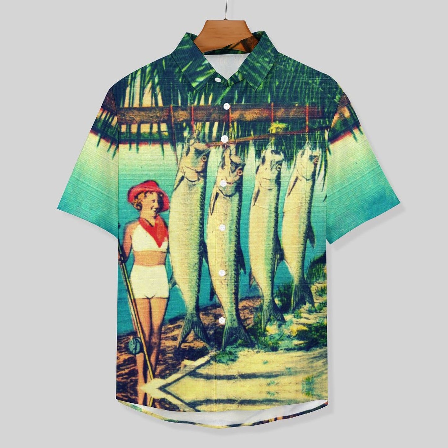 Men's Fish Print Vacation Hawaiian Shirt2306100697
