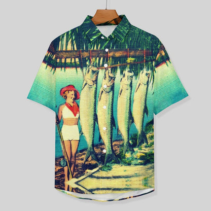 Men's Fish Print Vacation Hawaiian Shirt2306100697