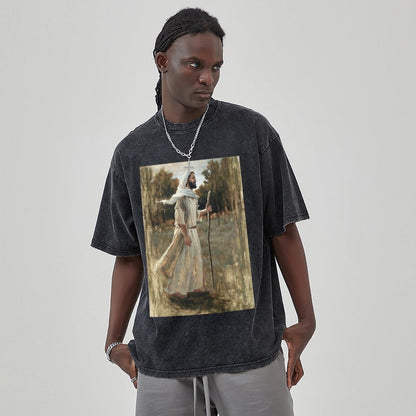 Unisex Vintage Solid Wash T-Shirts 2305103959
