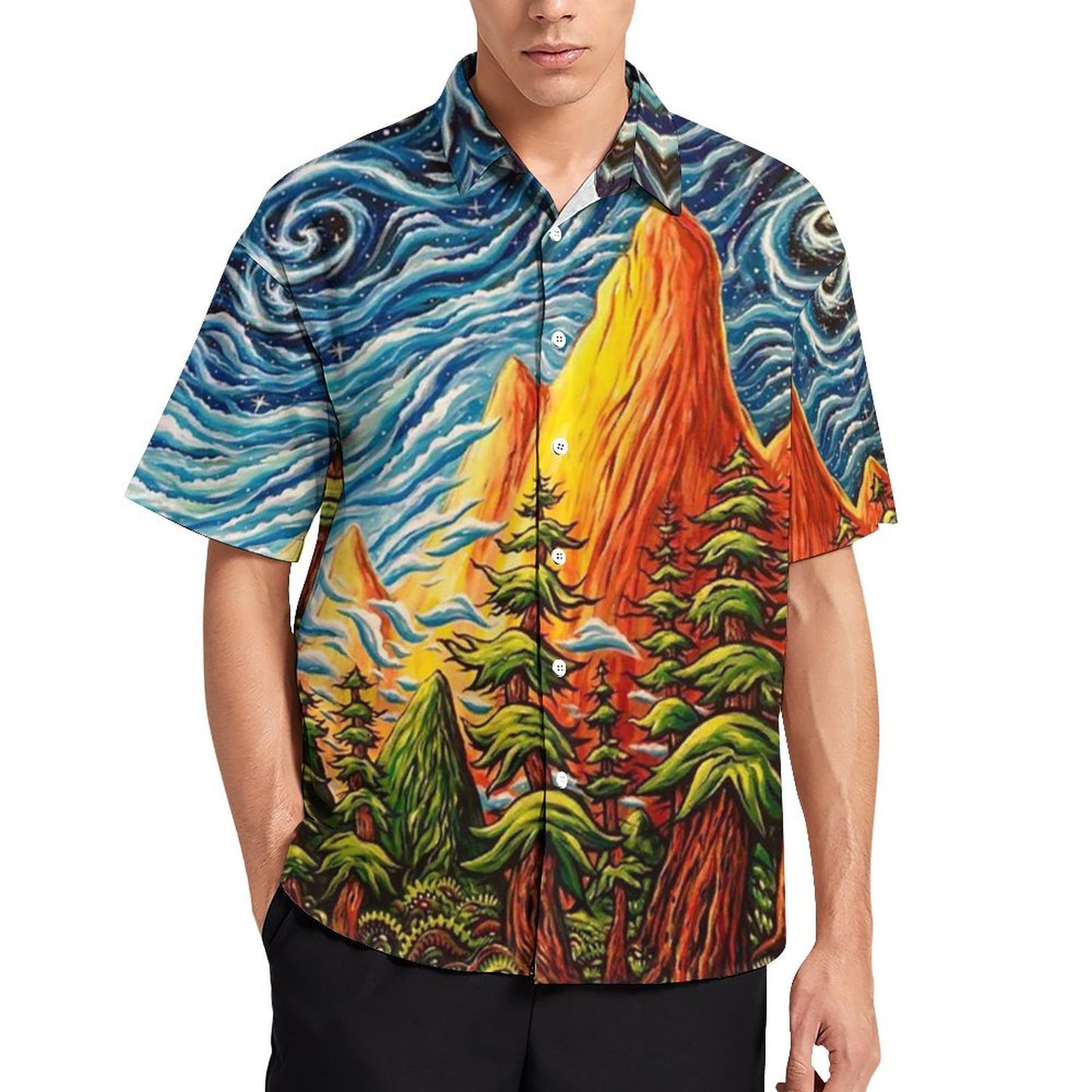 Men's Hawaiian Print Resort Shirt 2305101780