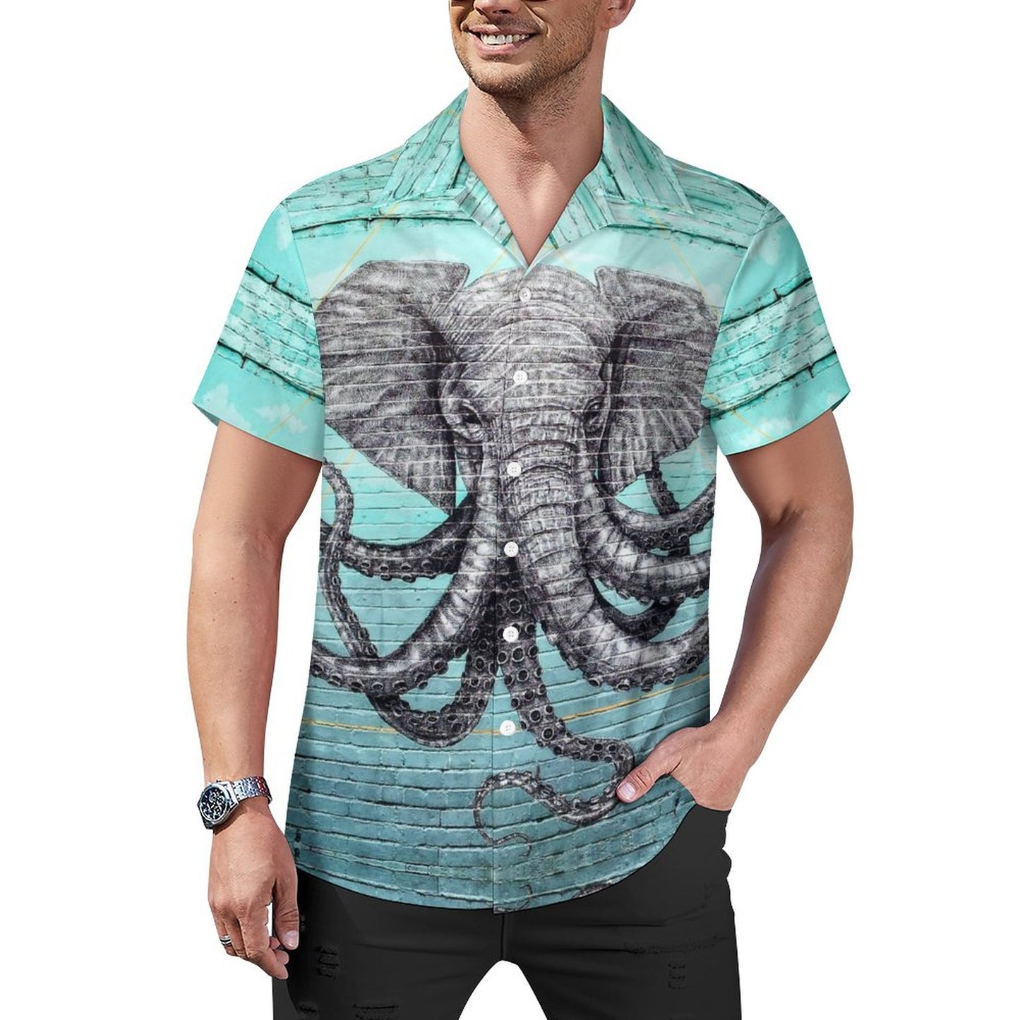 Men's Hawaiian Casual Short Sleeve Shirt 2305105102