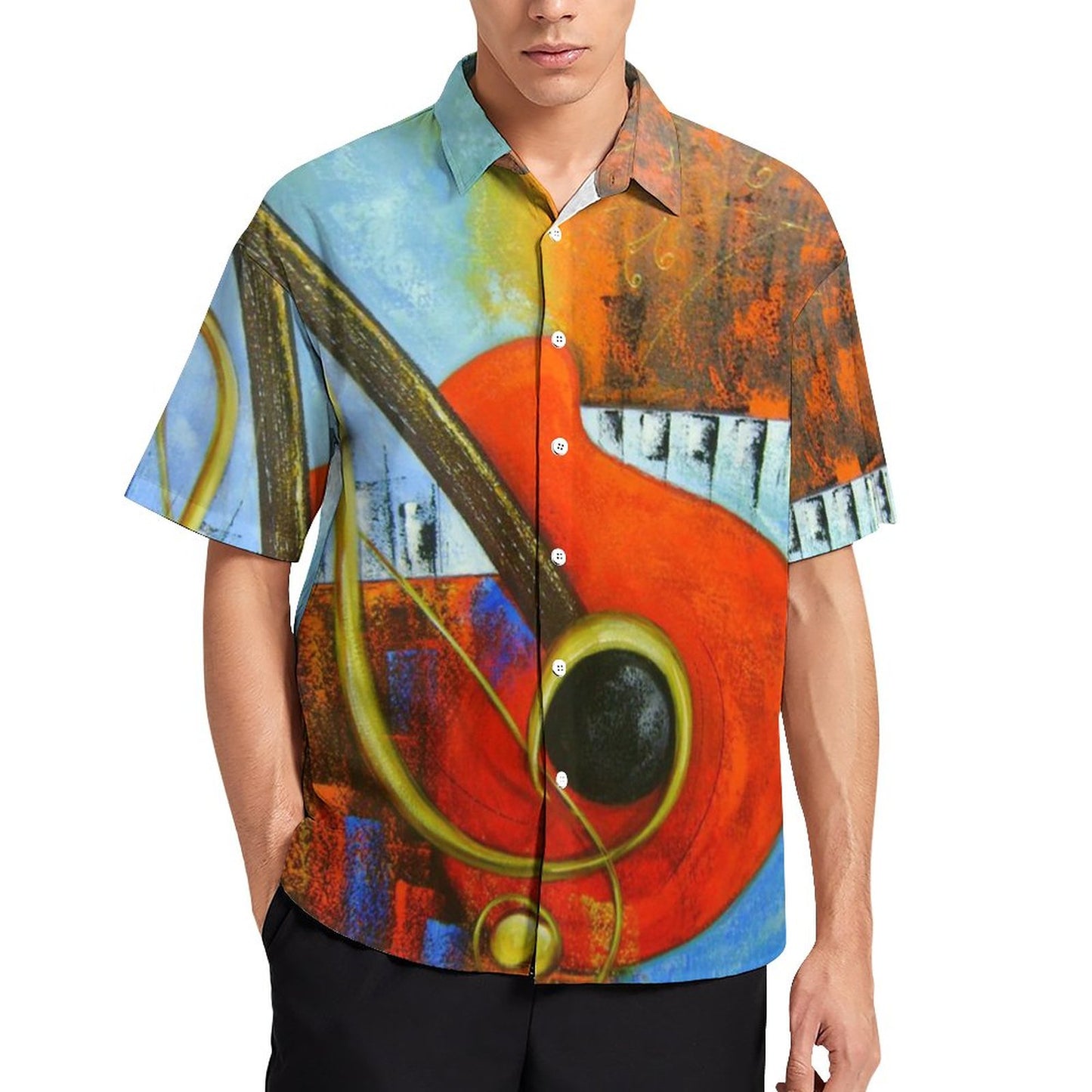 Men's Hawaiian Print Resort Shirt 2305102033