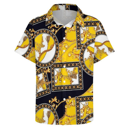 Men's Fashion Casual Printed Short Sleeve Shirts 2305107063