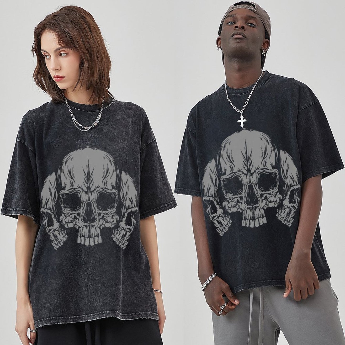 Mens Cotton Wash Solid T-Shirts Oversized Unisex Short Sleeve Streetwear Rap Hip Hop Basic Tee Tops 2305101607