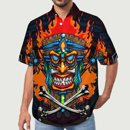 Men's Hawaiian TIKI Print Casual Short Sleeve Shirt 2306102582