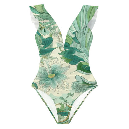 Casual Printed One Piece Swimsuit And Cover Up 2306103036