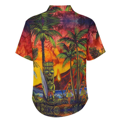 Tiki Chest Pocket Short Sleeve Hawaiian Shirt 2306100695