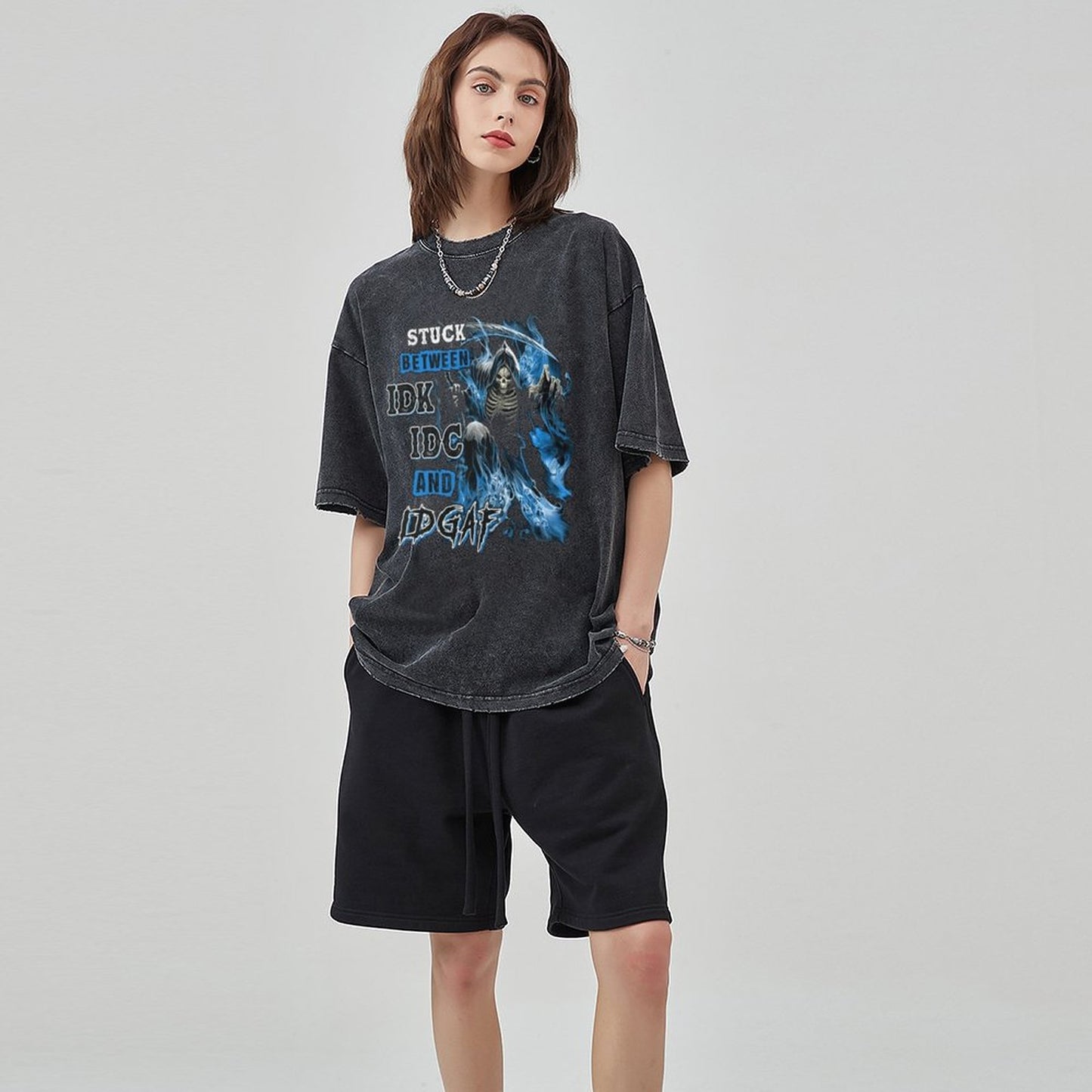 Unisex Vintage Solid Wash T-Shirts 2305104068