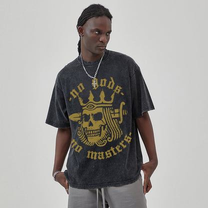 Mens Cotton Wash Solid T-Shirts Oversized Unisex Short Sleeve Streetwear Rap Hip Hop Basic Tee Tops 2305101630