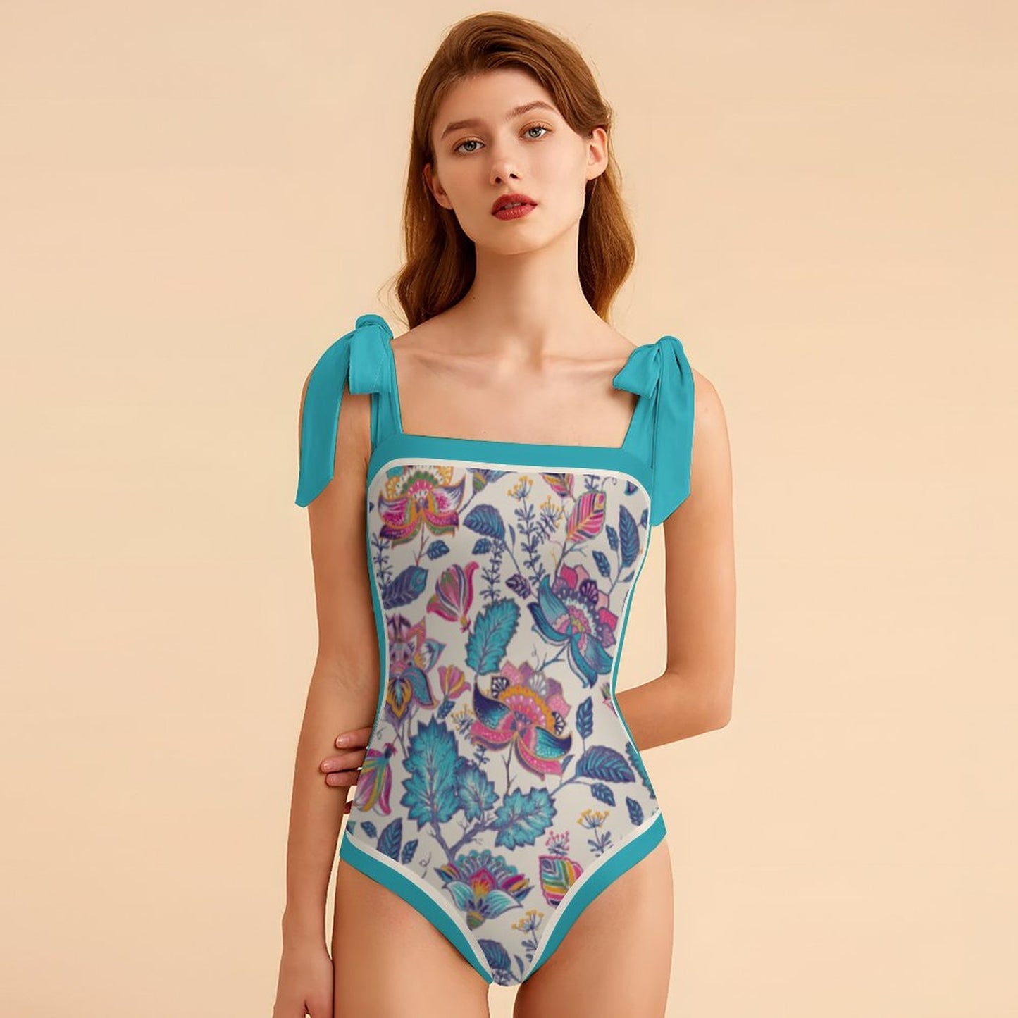 Fashion Printed One Piece Swimsuit And Cover Up 2305104620