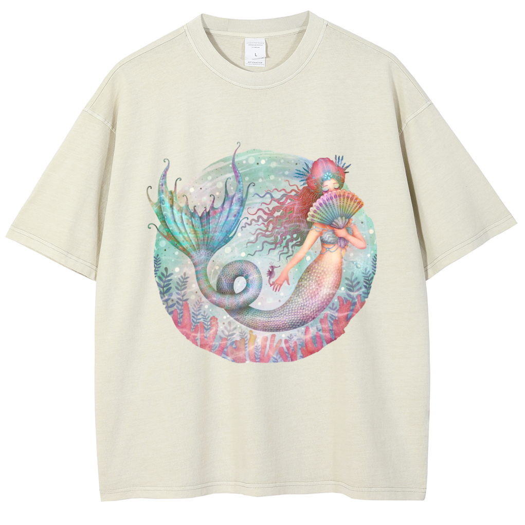 Mens Cotton Wash Solid T-Shirts Oversized Unisex Short Sleeve Streetwear Rap Hip Hop Basic Tee Tops