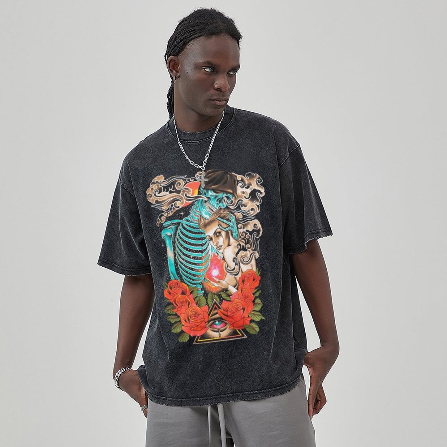 Unisex Vintage Solid Wash T-Shirts 2305104075