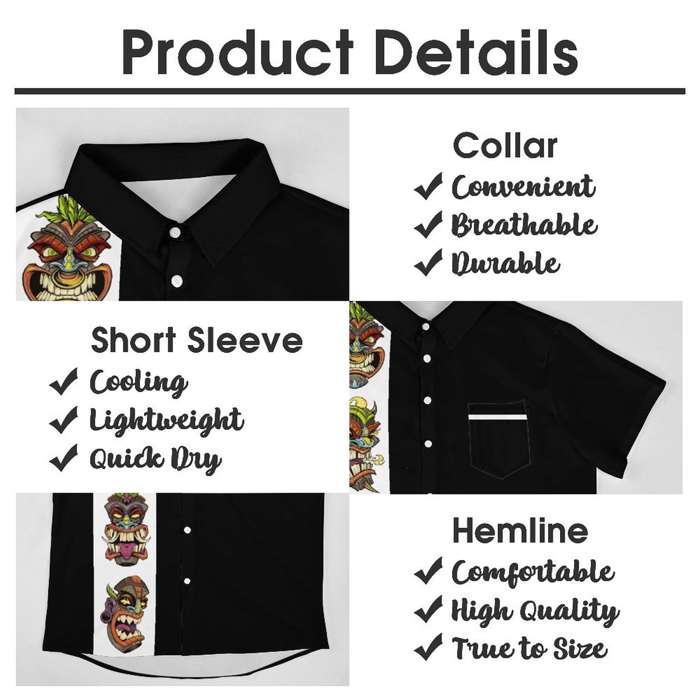Men's TIKI Print Casual Short Sleeve Shirt 2306102576