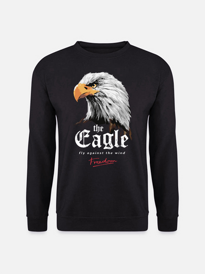 Unisex Round Neck Casual Eagle Printed Long Sleeve Sweatshirt
