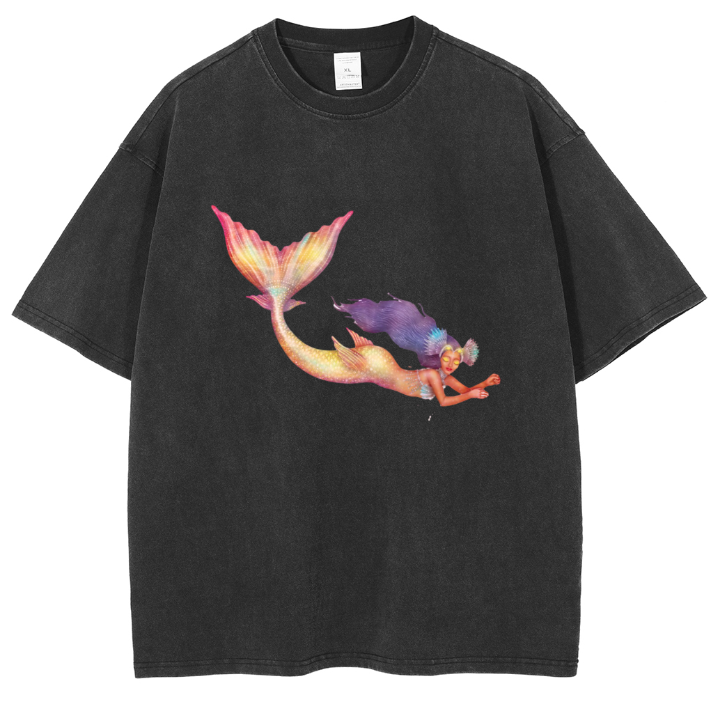 Mens Cotton Wash Solid T-Shirts Oversized Unisex Short Sleeve Streetwear Rap Hip Hop Basic Tee Tops