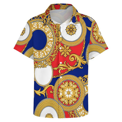 Men's Fashion Casual Printed Short Sleeve Shirts 2306100952