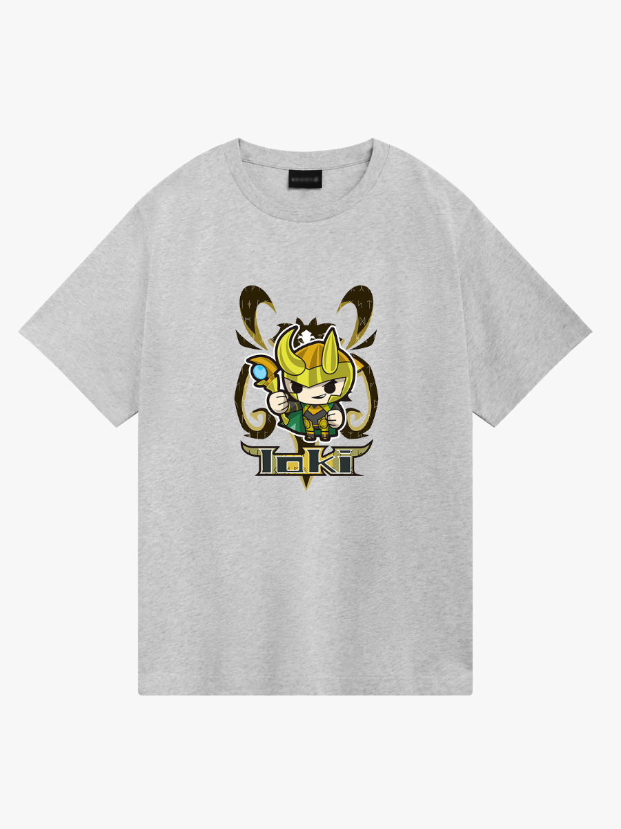 Women's Casual Little Loki Printed Round Neck Short Sleeve T-Shirt