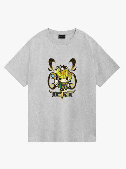 Women's Casual Little Loki Printed Round Neck Short Sleeve T-Shirt