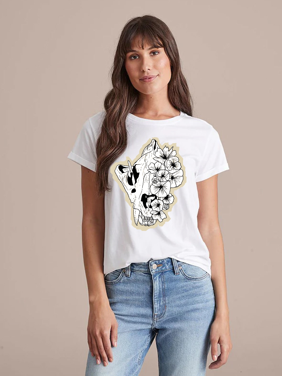 Unisex Round Neck Casual Printed Short Sleeve T-Shirt