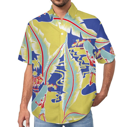 Men's Tropical Plant Print Vacation Hawaiian Shirt 2306104579