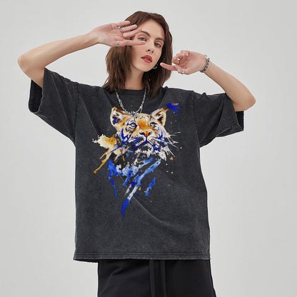 Mens Cotton Wash Solid T-Shirts Oversized Unisex Short Sleeve Streetwear Rap Hip Hop Basic Tee Tops 2305101619