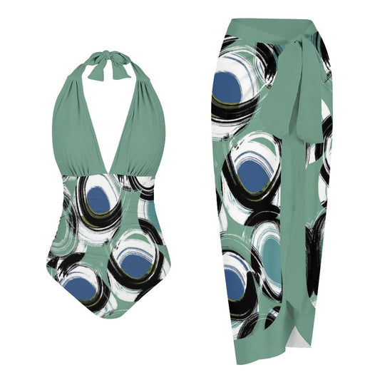 Casual Printed One Piece Swimsuit And Cover Up 2306101950