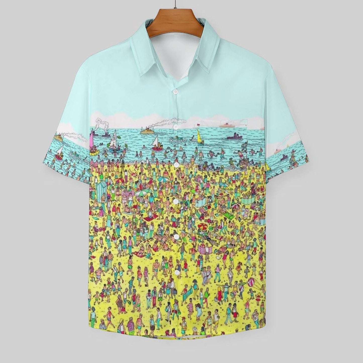 Men's Find The Game Print Casual Short Sleeve Shirt 2306102382