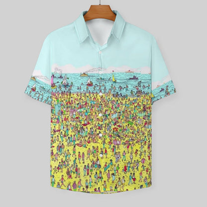 Men's Find The Game Print Casual Short Sleeve Shirt 2306102382