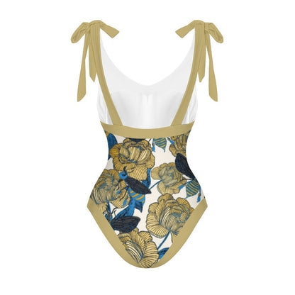 Casual Printed One-Piece Swimsuit And Cover Up 2305102599
